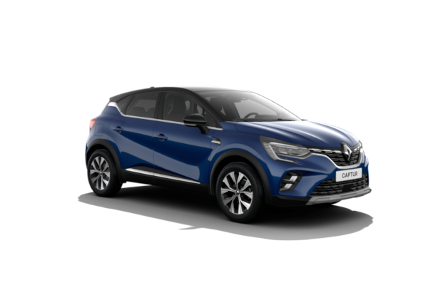 Zu sehen ist ein Renault Captur Life in Iron-Blau mit 17-Zoll Leichtmetallrädern Ediris.