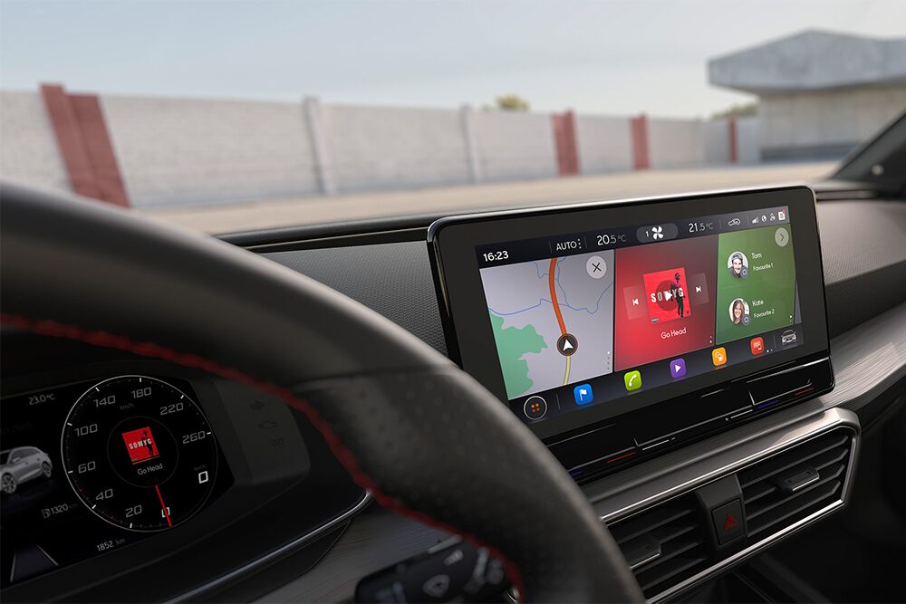 Das Multimediadisplay des SEAT Leon