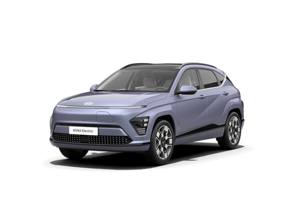 Ein hellvioletter Hyundai KONA Elektro