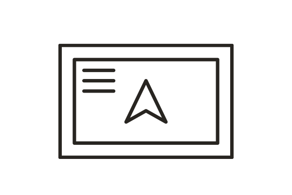 Ein Icon das als Platzhalter für die Multimediaausstattung des Autos steht.