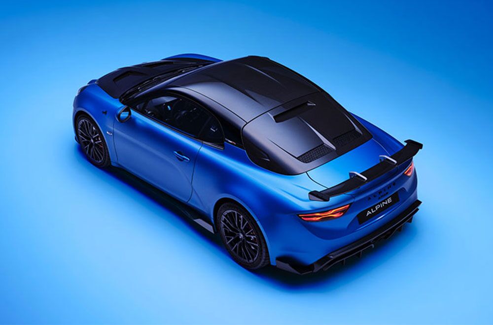 Das Heck des Alpine A110 R Turini von oben