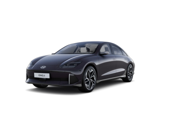 Ein dunkelblauer Hyundai IONIQ 6